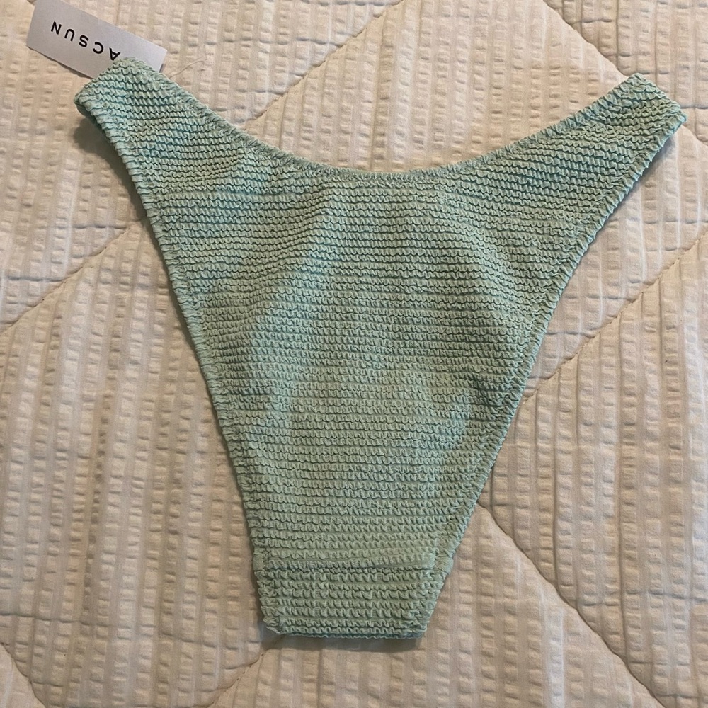 PacSun Aqua Riviera Scrunch Scoop High Cut Bikini Bottom S - Picture 4 of 8